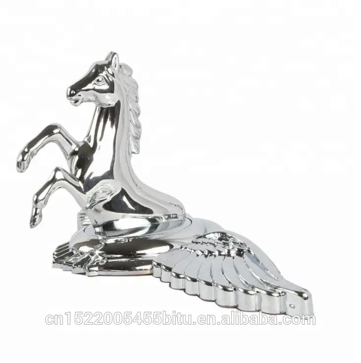 شعار على شكل حصان معدني مخصص ثلاثي الأبعاد للبيع بالجملة وشارة حصان ثلاثية الأبعاد للغطاء الأمامي