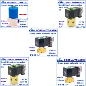 Válvula solenoide para agua, válvula solenoide de plástico, barata