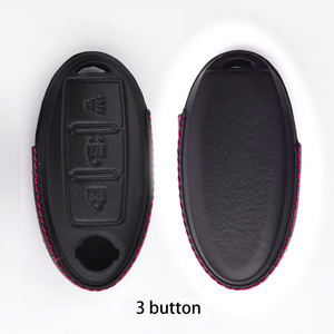 OEM Auto cuir peau coque <span class=keywords><strong>porte</strong></span>-clés housse pour Almera Altima Armada Qashqai 3 boutons nouvel article <span class=keywords><strong>porte</strong></span>-clés de voiture suspendus - Product Image 5
