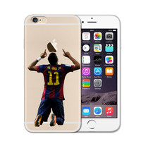 Coque de téléphone personnalisée DIY, coque de téléphone transparente souple, coque de téléphone sportive, football, star du football Cristiano Ronaldo Messi Pogba pour iPhone