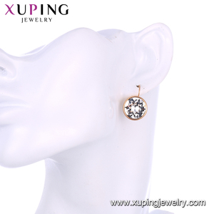 Xuping-pendientes dorados de 18 quilates con cristales grandes, elegantes, 96323 - Product Image 6