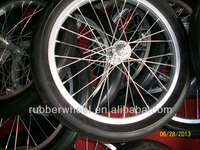 Roues et pneus de bicyclette en polyuréthane solide et polypropylène de 16 pouces pour chariot de remorque Sulky Horse Carriage