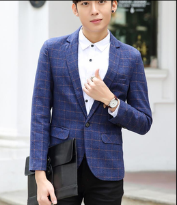 Moda <span class=keywords><strong>Uomo</strong></span> Casual <span class=keywords><strong>Slim</strong></span> <span class=keywords><strong>Fit</strong></span> One Button Outwear <span class=keywords><strong>Giacca</strong></span> Sportiva del Vestito del Rivestimento del Cappotto - Product Image 3