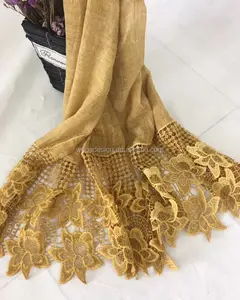 Écharpe hijab en viscose coton et dentelle pour femme, foulard, turban, livraison directe, fournitures spéciales, 2018