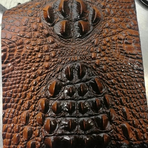 Two Tone Color crocodile Emboss Faux <strong>Leather</strong> <strong>Sheets</strong> for Making Bags - Product Image 3