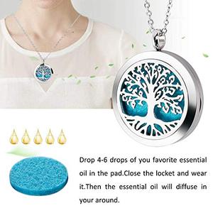 Collar difusor de aceite esencial de acero inoxidable, no se destiñe, juego de regalo para mujeres y niñas - Product Image 3