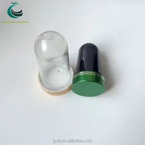 Leerer kugelförmiger Plastik kapsel flaschen behälter mit Aluminium kappe