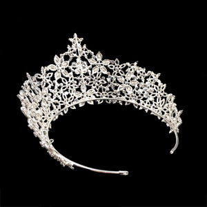 Echsio AAA Cubic Zirconia Crown Per Le Donne Sposa Dubai Gioielli Da Sposa <span class=keywords><strong>di</strong></span> Lusso Con Il Fiore BC3218 - Product Image 6