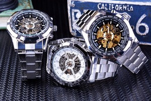 Reloj Mecánico para Hombre Forsining con Caja Transparente, Diseño Moderno 2017, Logotipo 3D Grabado, Aleación Dorada - Product Image 6
