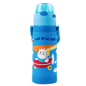 Pinkah 3D bande dessinée manches bébé flacon en acier inoxydable enfants <span class=keywords><strong>thermos</strong></span> pour enfants avec de la paille et sangle - Product Image 5