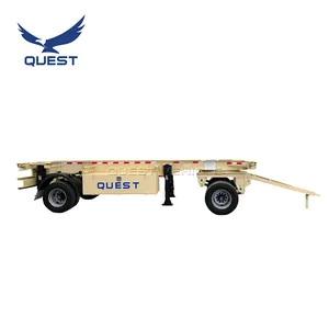 Hot selling 2axle 20ft 30ton Full Connection Type Drawbar Towing Skeleton Container Full Trailer Dolly Trailer