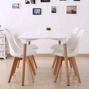 गर्म बेच होम फर्नीचर juego डे Comedor 4 Sillas आधुनिक सरल रसोई लकड़ी Mdf खाने की मेज के साथ सेट 4 या 6 कुर्सियों
