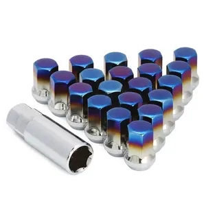 Hot Sale High-quality Forged Steel Titanium Blue Stainless Steel Car Bolts M12x1.5/2.5 Universal Racing Wheel Lug Lock Nuts