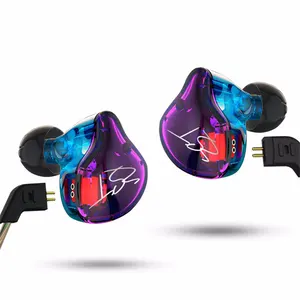 KZ ZST Super Bass HIFI Kualitas Suara Dinamis In-Ear L Melengkung Lubang Suara Kebisingan Membatalkan Headphone