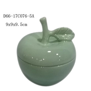 Vui Mini Gốm Táo Shaped Cookie Jar Với Nắp - Product Image 4