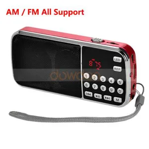 נייד HIFI מיני FM AM רדיו רמקול MP3 מוסיקה נגן מגבר עם LED פנס