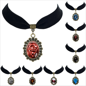 Collar gótico de terciopelo negro, colgante de <span class=keywords><strong>superman</strong></span>, accesorios, Gargantilla, collares para mujer - Product Image 6