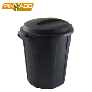 Professional Manufacture High Quality 60l Frosted Surface Round Plastic Trash Can With Lid