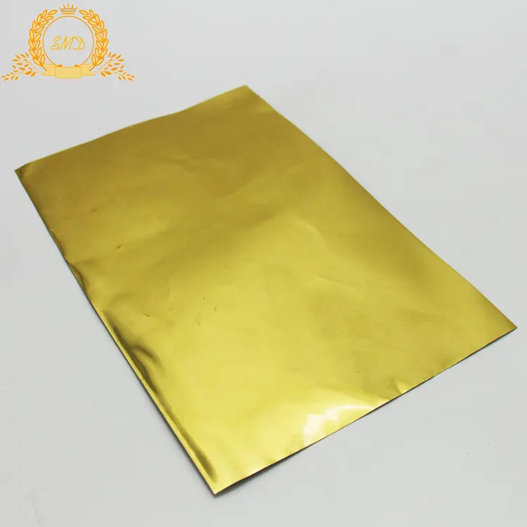 Papel laminado de folha de alumínio revestida dourada para embalagem de chocolate