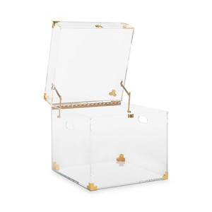 Scatola portabagagli in acrilico trasparente decorativa OEM Factory scatola personalizzata camera da letto Lucite di colore - Product Image 1