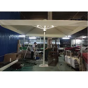 Grand parapluie d'extérieur pour Patio, 18 m, 6x6, forme irrégulière, avec cadre en aluminium léger, peinture de poudre