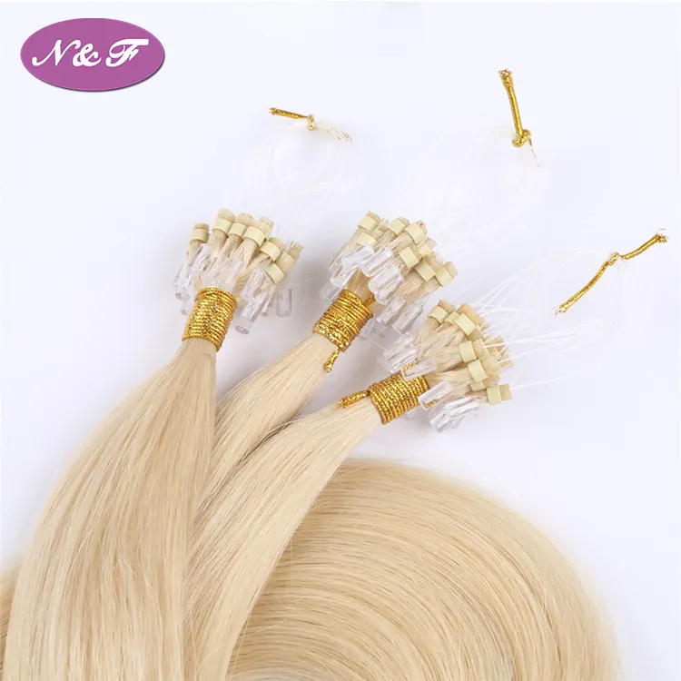YF Blond 613 Straight Loop Micro Ring Hair 100% Human Micro Bead Links Machine Made Remy Hair Extension