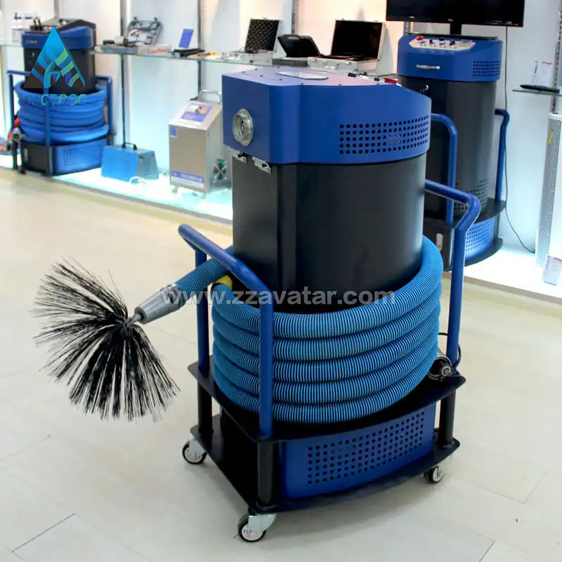 China Factory Rotary Brush Ventilation Air Duct Cleaning Machine Equipment For 100-250mm Pipe