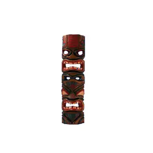 เสื้อทำงานฝีมือ Tahitian Tongue Totem Tiki Party Face,ออกแบบเป็นเอกลักษณ์แบบคลาสสิก