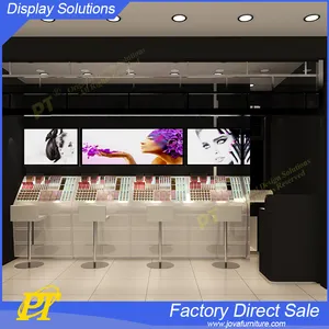 Corner glass beauty products display cabinets for cosmetic display