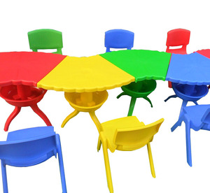 Arredamento per Scuola Primaria, <span class=keywords><strong>Tavolo</strong></span> e Sedia per <span class=keywords><strong>Bambini</strong></span> in Stile Conchiglia Colorato, Sedia in Plastica - Product Image 6