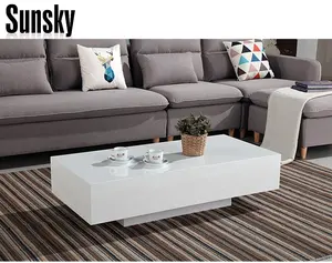 MDF High Gloss white Coffee table modern Furniture wooden coffee table SK700