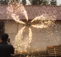 Système de tir de feux d'artifice de scène à double roue, fontaine pyrotechnique froide rotative à 360° pour mariages et concerts
