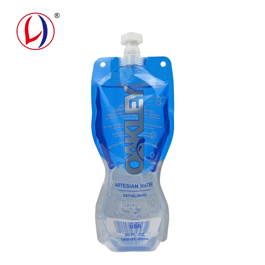 20FL OZ Plastic Stand Up Water Pouch with Square Cap