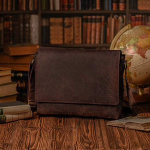 Serviette en cuir pour hommes et femmes, classique, cartable pour ordinateur portable, sac de bureau, pour l'école - Product Image 4