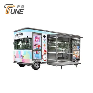 Elettrico a quattro ruote mobile spuntino cibo rimorchio/soft ice cream vending carrello