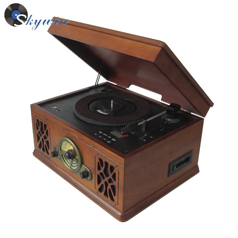 High end USB vinyl platenspeler retro houten radio oude gramophones voor verkoop