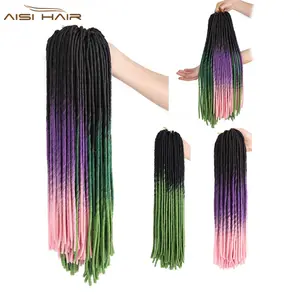 Sintético Ombre tres Color de tono rastas de la trenza del pelo extensiones de cabello largo trenzado fibra resistente al calor
