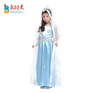 TV & Movie Elsa Bevroren mantel kostuums hot koop Elsa lange mouw fancy dress party cosplay dress kostuums in voorraad