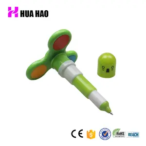 Huahao marka yeni okul malzemeleri geri çekilebilir tükenmez kalem parmak gyro ile üst üzerinde teleskopik kapsül hapları kalem