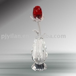 Preciosa de color <span class=keywords><strong>rojo</strong></span> de <span class=keywords><strong>cristal</strong></span> florero, <span class=keywords><strong>cristal</strong></span> flor jarrón de regalo - Product Image 1