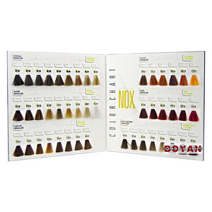 Hair color chart with hair color swatch book for genetics colors