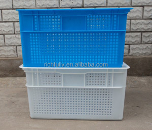 Nestable plastic dislocation storage crate for produce