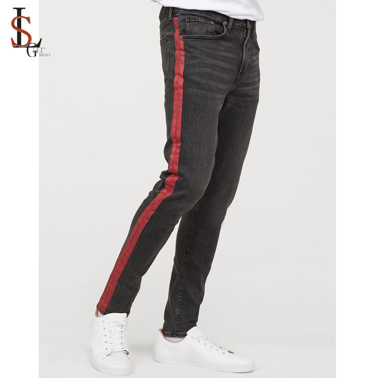 Black and Red Skinny Jeans High Fashion Statement