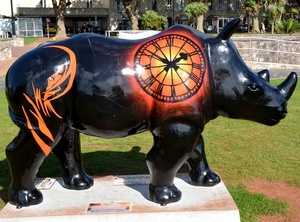 Aangepaste kleurrijke schilderen tuin art design hars levensgrote <span class=keywords><strong>rhino</strong></span> standbeeld - Product Image 4
