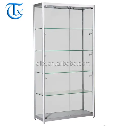 Vitrine d'exposition led en verre aluminium, taille personnalisée 1 pièce