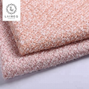 Tissu de manteau en tweed bouclé rose de style français, toucher <span class=keywords><strong>laine</strong></span>, tissé - Product Image 1