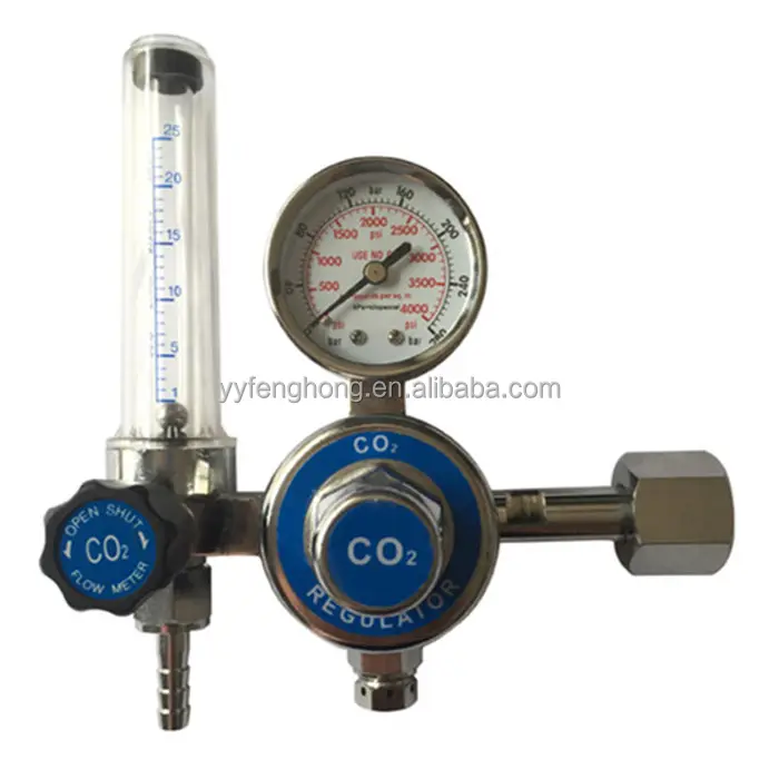 Argón CO2 dióxido de carbono regulador de presión con manómetro