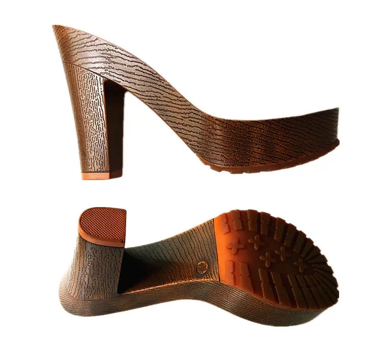 Simple popular wood high heels sole shoe heels and soles for ladies
