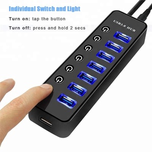 Multi <span class=keywords><strong>USB</strong></span> <span class=keywords><strong>Hub</strong></span> 30 3.0, séparateur de données 7 ports, avec commutateurs individuels, 5Gbps - Product Image 4