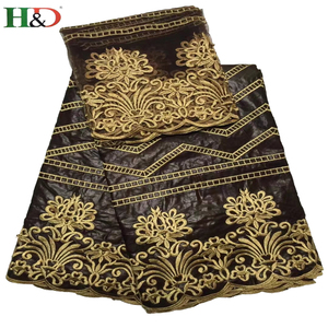 H & D Nouveau Gros Meilleur Coton Broderie Tissu Bazin Riche Africain Tissus De La Chine - Product Image 4